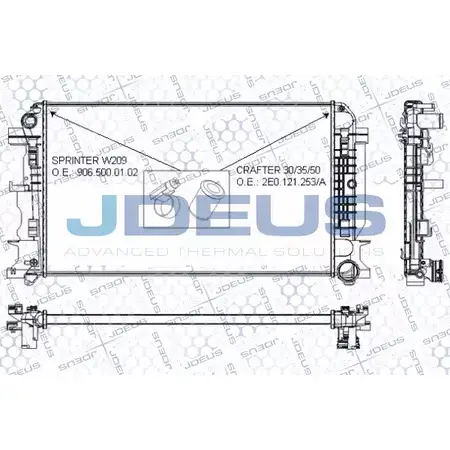 Радиатор охлаждения двигателя JDEUS RA0170800 TH48 8GC 2380238 TFAROM