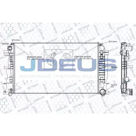 Радиатор охлаждения двигателя JDEUS 2380241 RA0170830 M8NSB7 GUC4W O
