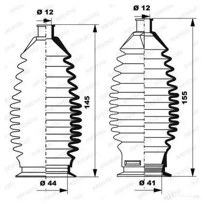 Пыльник рулевой рейки MOOG K150261 1321150 I4M X09 изображение 0