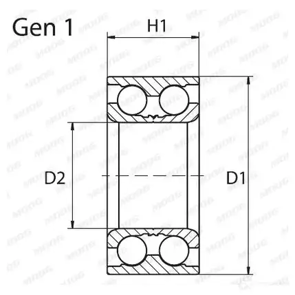 Подшипник ступицы колеса MOOG RE-WB-11457 9KED CV 1324453 4044197611997 - Изображение 1