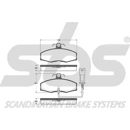 Тормозные колодки, дисковые, комплект SBS 1501222502 2389655 9OFPQUR WVA 20861/18.2 изображение 0