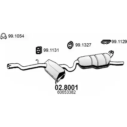 Глушитель ASSO X7H 9YAC 2402985 02.8001 изображение 0