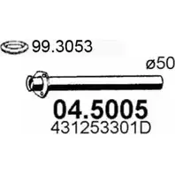 Выхлопная труба глушителя ASSO GF84 9 04.5005 2403115 изображение 0