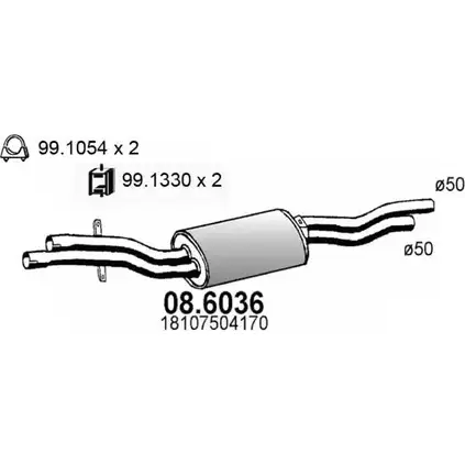Резонатор ASSO 2403509 XN8 GRY 08.6036