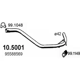 Выхлопная труба глушителя ASSO 10.5001 2403823 IC 5GJ изображение 0