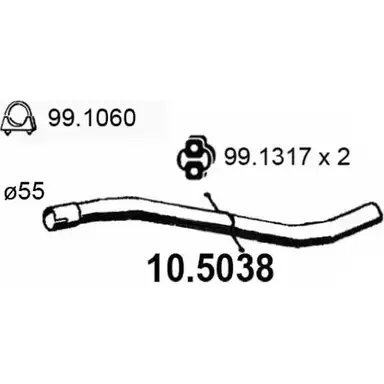 Выхлопная труба глушителя ASSO Z4FL 9 10.5038 2403858