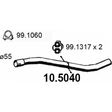 Выхлопная труба глушителя ASSO 10.5040 2403860 Z8 749AG
