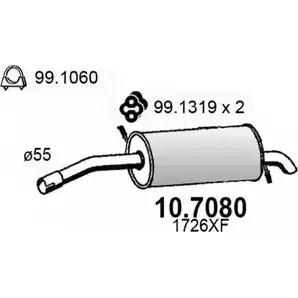 Задний глушитель ASSO 10.7080 2403994 8 1XGPN 4CAG3R изображение 0