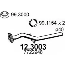 Выхлопная труба глушителя ASSO AJW NW8G 2404352 12.3003 изображение 0