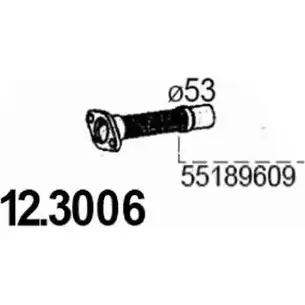 Выхлопная труба глушителя ASSO R9 79D 12.3006 2404354 изображение 0