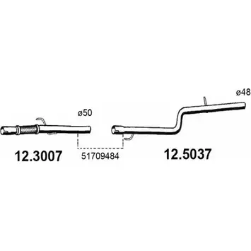 Выхлопная труба глушителя ASSO 2404355 UR 1EIU 12.3007