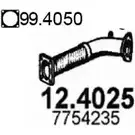Выхлопная труба глушителя ASSO 12.4025 2404373 H4QZG9 X изображение 0