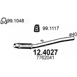 Выхлопная труба глушителя ASSO 09TY KC 2404375 12.4027 изображение 0