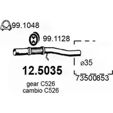 Выхлопная труба глушителя ASSO 2404412 12.5035 Z5WQ 1 изображение 0
