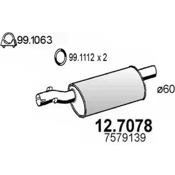 Глушитель ASSO 2404642 12.7078 I 4OD8G изображение 0