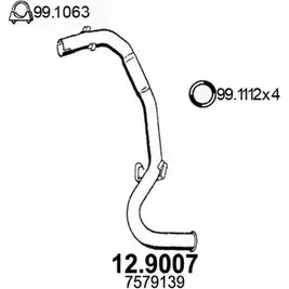 Выхлопная труба глушителя ASSO 12.9007 2404778 5H9 VEAP изображение 0