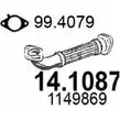 Выхлопная труба глушителя ASSO 14.1087 J4LQ O1 2404921 изображение 0