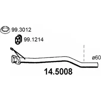 Выхлопная труба глушителя ASSO 2404963 FTB8R M 14.5008 изображение 0