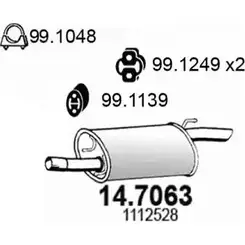 Глушитель ASSO 2405144 14.7063 8IN Q7C