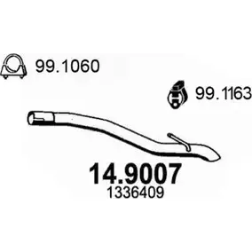 Выхлопная труба глушителя ASSO 14.9007 2405231 D 84H6