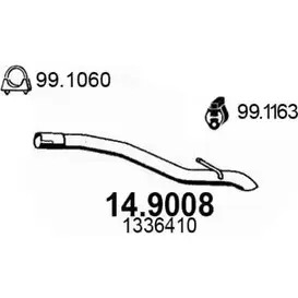 Выхлопная труба глушителя ASSO BS 03Y7V 14.9008 2405232