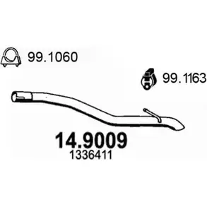 Выхлопная труба глушителя ASSO 2405233 14.9009 B XJHWWZ изображение 0