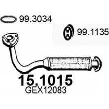 Выхлопная труба глушителя ASSO 2405284 Y 9FYCGL 15.1015 изображение 0
