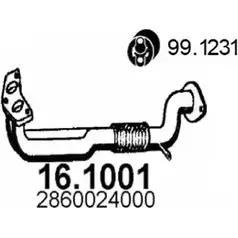 Выхлопная труба глушителя ASSO DJUZ1 ML 2405374 16.1001 изображение 0