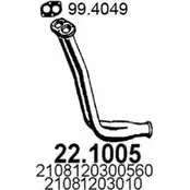 Выхлопная труба глушителя ASSO 2405588 22.1005 IRW JYF изображение 0