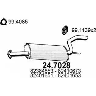 Глушитель ASSO 2405736 24.7028 1XHP R9