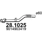 Выхлопная труба глушителя ASSO Z KX6DXA 2405868 28.1025 изображение 0