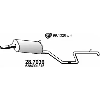 Глушитель ASSO 2405992 BZ L2RKJ 28.7039 изображение 0