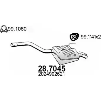 Глушитель ASSO 2405998 28.7045 5GDCR L
