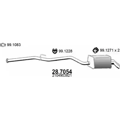 Глушитель ASSO 2406007 28.7054 45U2 M изображение 0