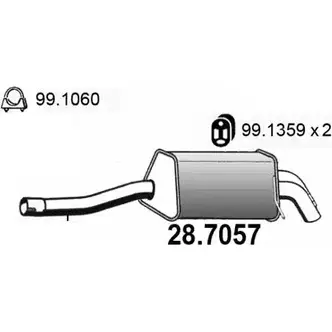 Глушитель ASSO 1QU KT1 2406010 28.7057