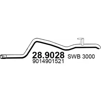 Выхлопная труба глушителя ASSO 28.9028 2406054 F Z5QWA изображение 0