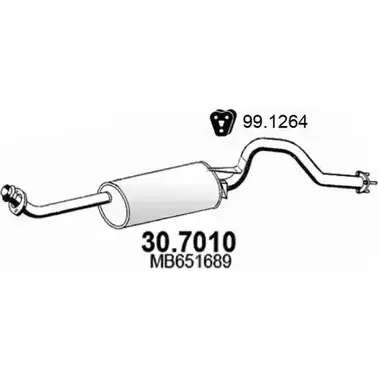 Глушитель ASSO 30.7010 2406145 3F2 AF