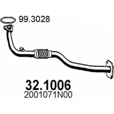 Выхлопная труба глушителя ASSO 32.1006 2406199 M9T5 0 изображение 0