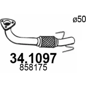 Выхлопная труба глушителя ASSO 2406461 34.1097 L1 ICKT изображение 0