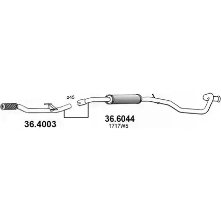 Выхлопная труба глушителя ASSO 2406905 0FVK 7JE 36.4003 изображение 0