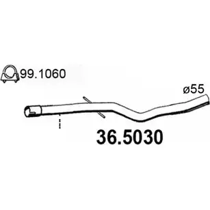 Выхлопная труба глушителя ASSO YKKM7W 1 36.5030 2406932