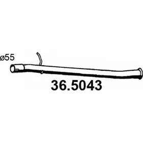 Выхлопная труба глушителя ASSO 2406945 R TG2G 36.5043 изображение 0