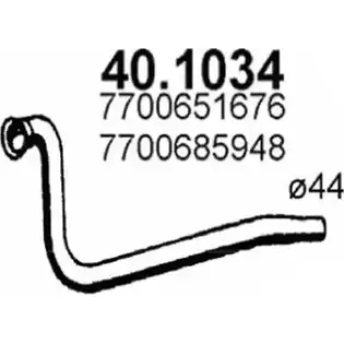 Выхлопная труба глушителя ASSO RGCWN VS 2407191 40.1034 изображение 0