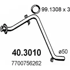 Выхлопная труба глушителя ASSO 40.3010 2407265 L7AX 7 изображение 0