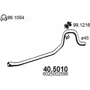 Выхлопная труба глушителя ASSO R MBXM 40.5010 2407283 изображение 0