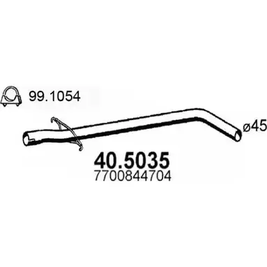 Выхлопная труба глушителя ASSO 2407304 EGO Q4 40.5035 изображение 0