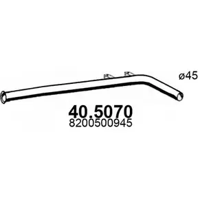 Выхлопная труба глушителя ASSO 2407325 40.5070 7 RVAR7G