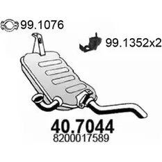 Глушитель ASSO 2407457 XE6ZA R 40.7044