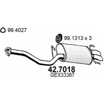 Глушитель ASSO 42P 41U 2407622 42.7018