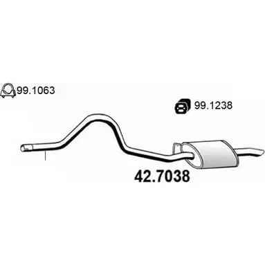Глушитель ASSO 2407639 42.7038 R UTRS